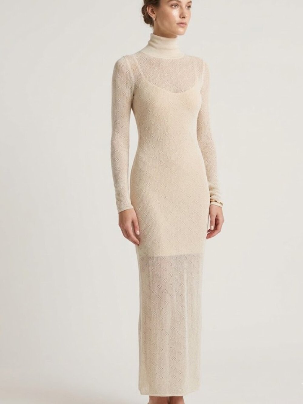 A.L.C. Pointelle Knit Long Sleeve Maxi Dress Size Small NWT